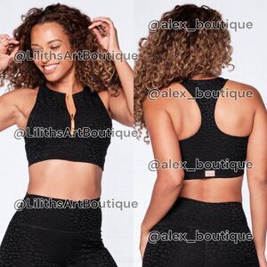 Zumba Prep Crop Sports Bra Zip Tank Bold Black Size M (G012)